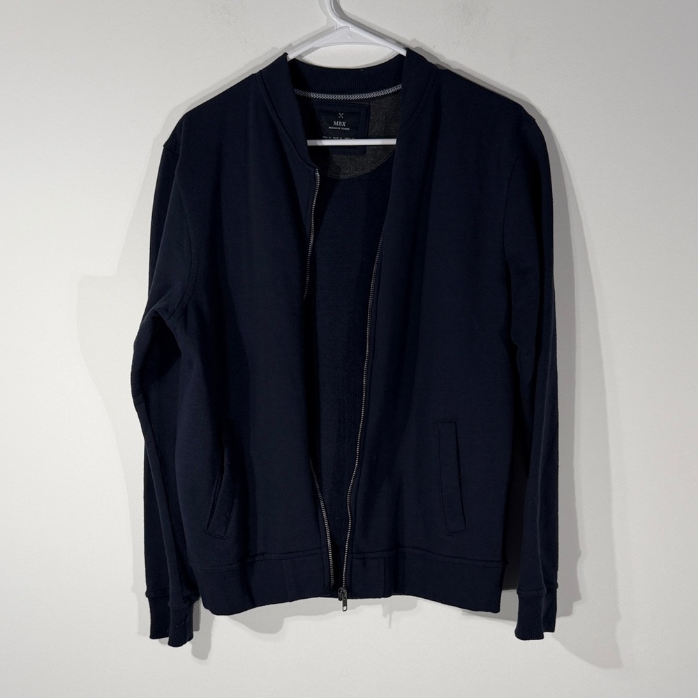 Men's Classic Navy Zip-Up Sweater